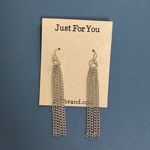 NWT Sterling Silver Dangling Chain Earrings